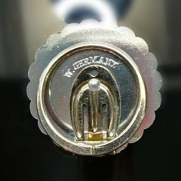 Vintage & Signed West Germany's Filigree Mother of Pearl Scarf Clip c. 1950s - Picture 6 of 9